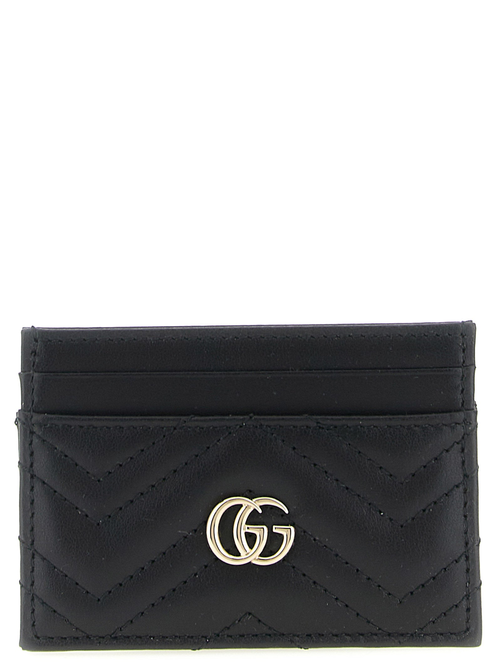 Gucci Black GG Marmont Cardholder Calf Leather