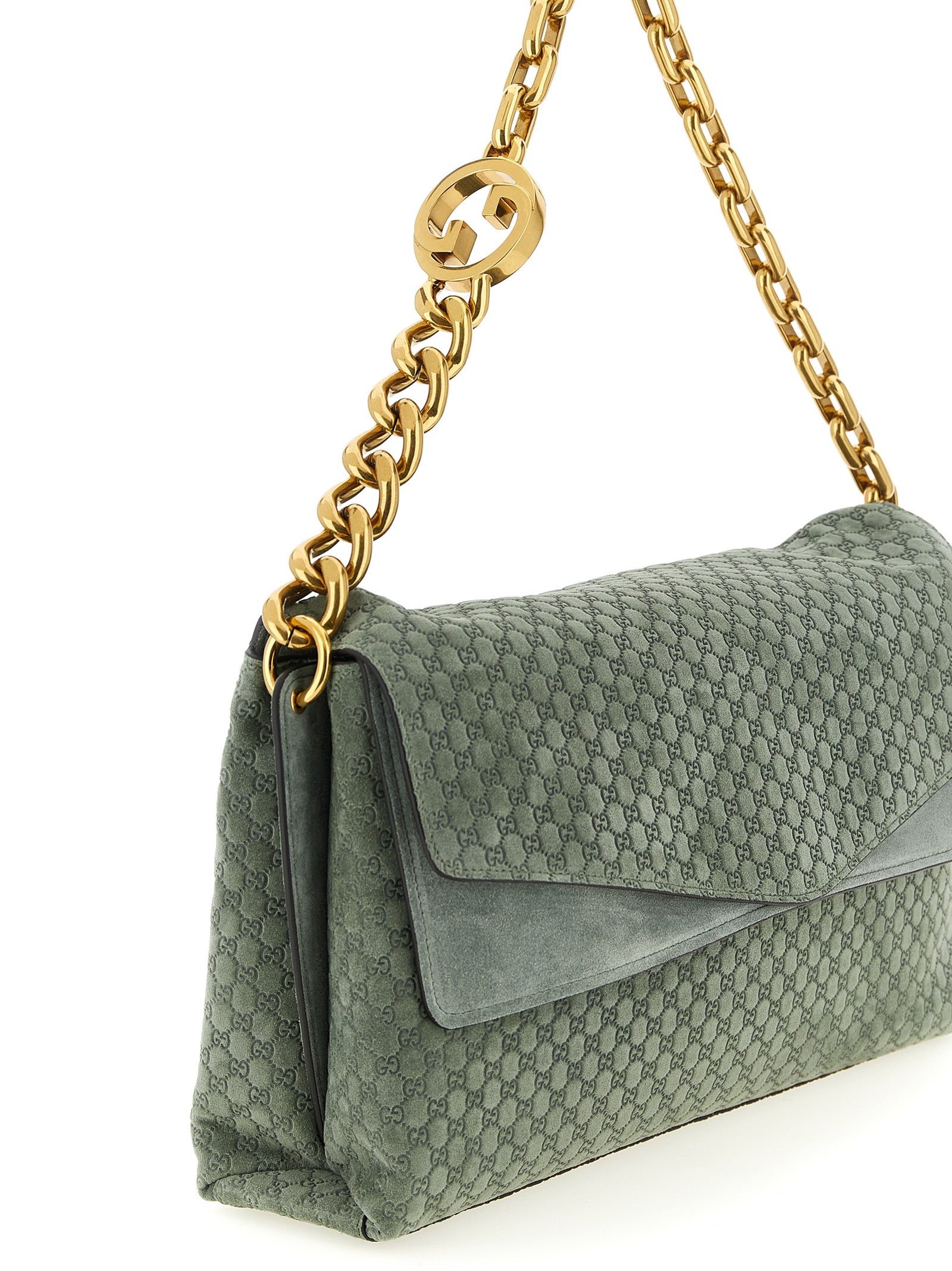 Gucci Green Shoulder Bag Calf Leather