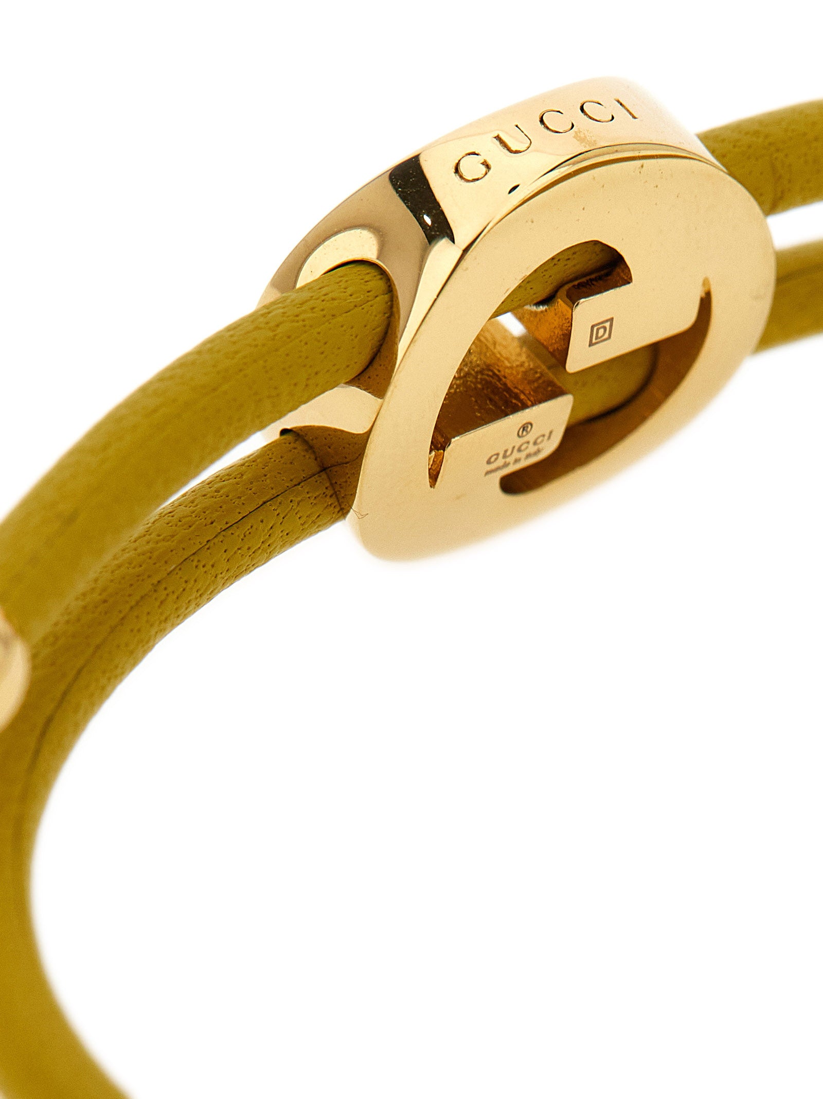 Gucci Yellow Tubular Blondie Brass Bracelet