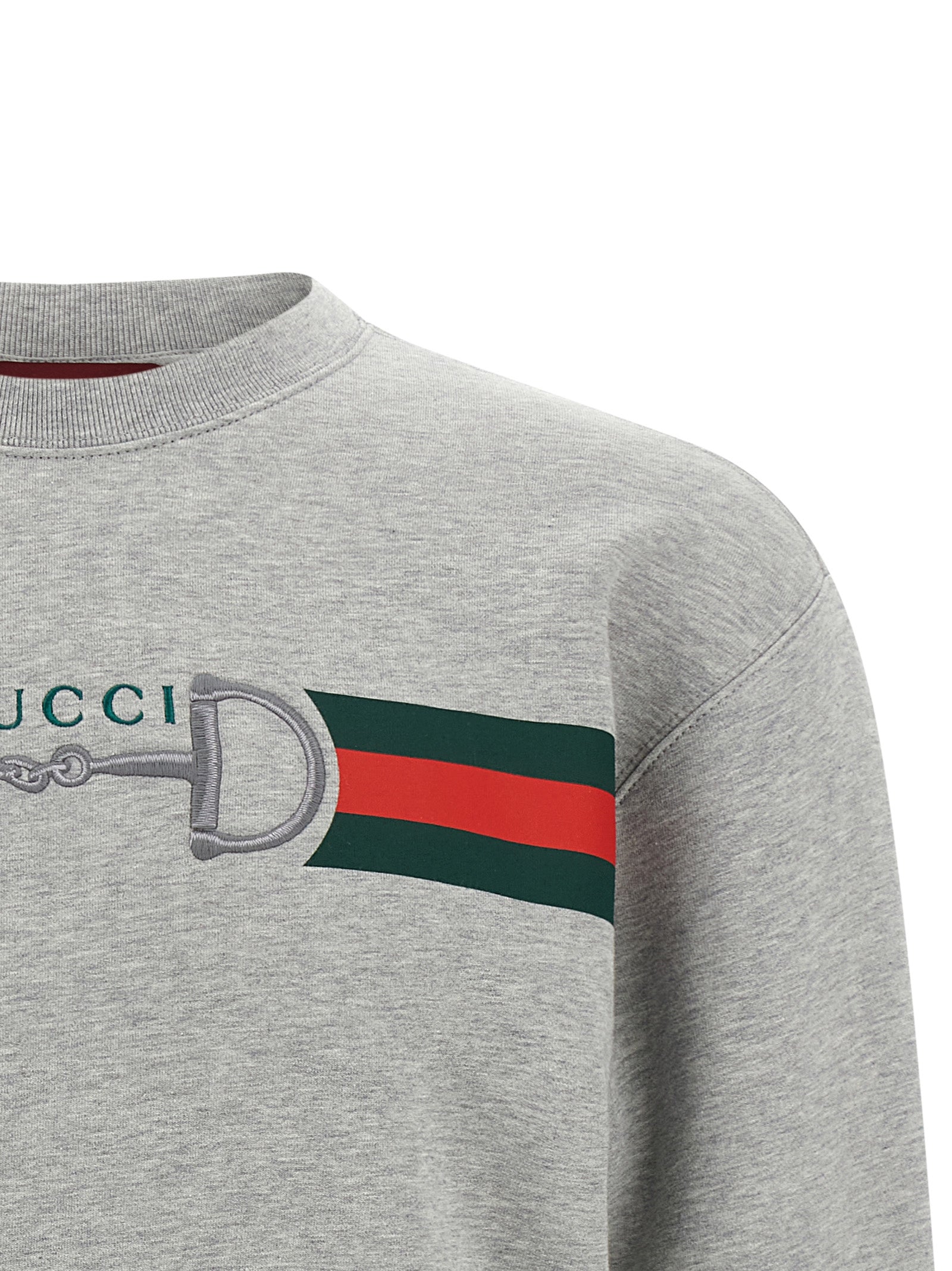 Sweat-shirt en coton gris Gucci