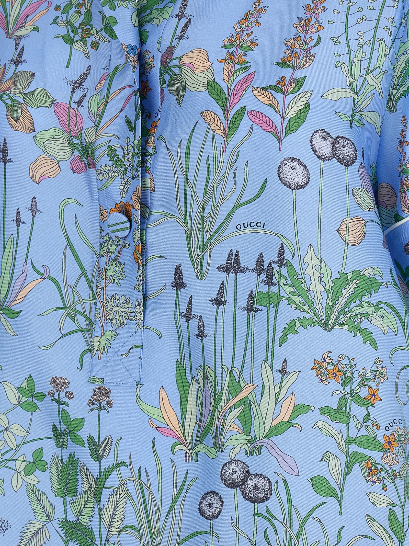 Gucci Light Blue Silk Blouse