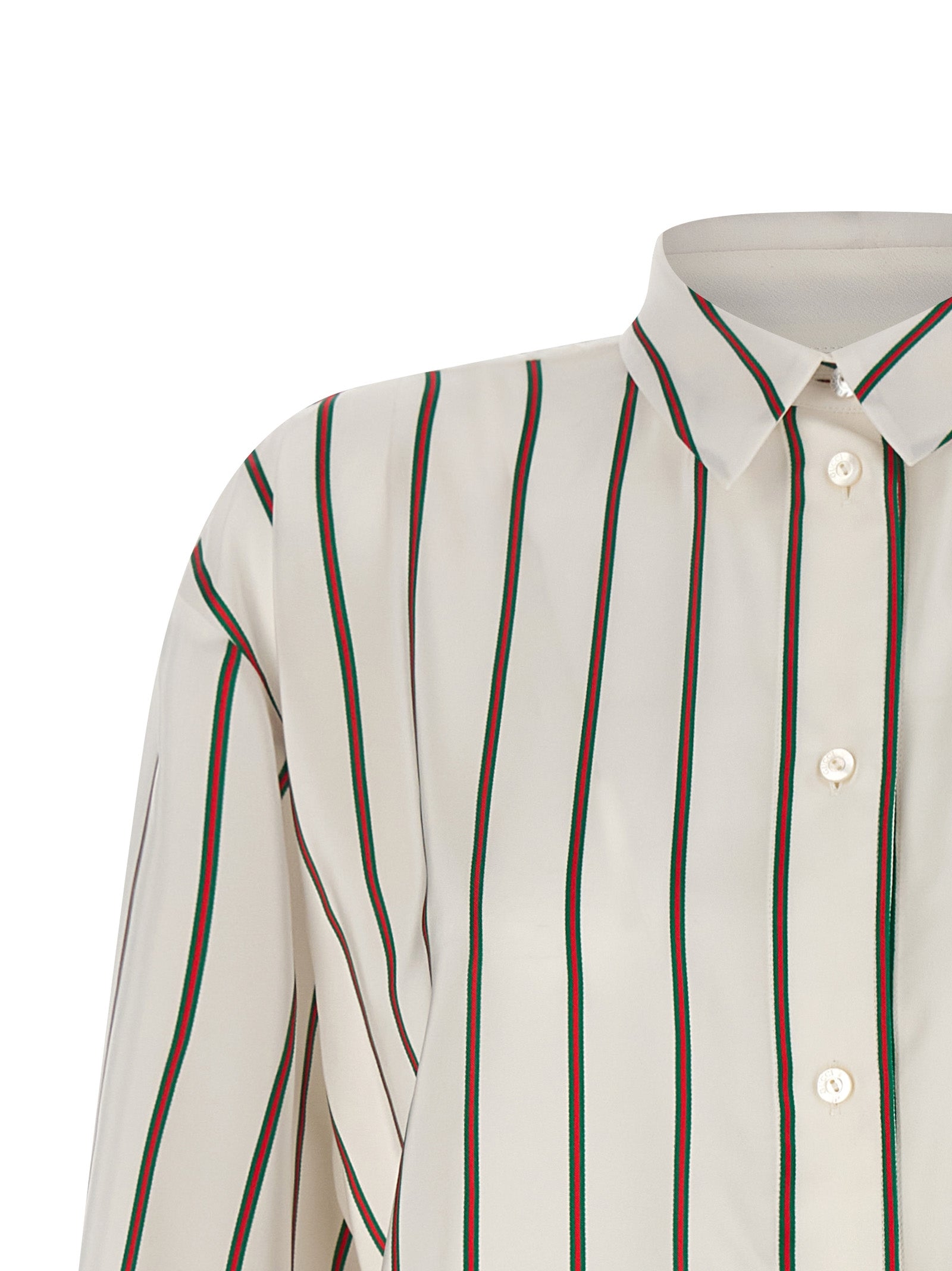 Gucci White Silk Jacquard Blouse