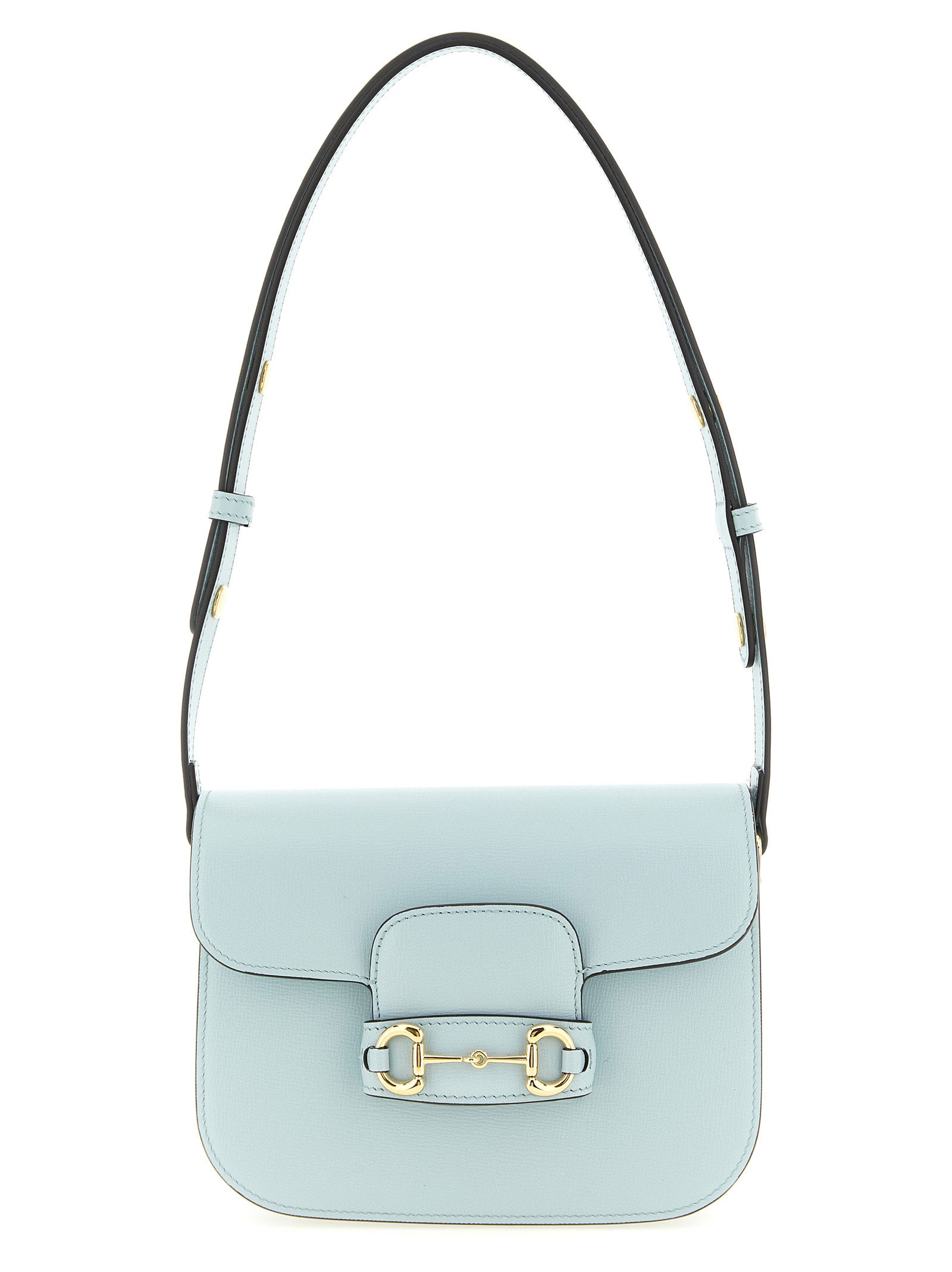 Gucci Light Blue Horsebit 1955 Shoulder Bag Calf Leather