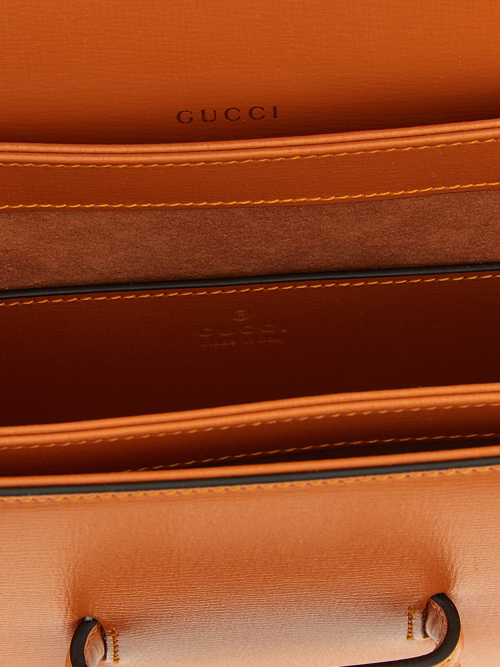 Gucci Orange Horsebit 1955 Shoulder Bag Leather