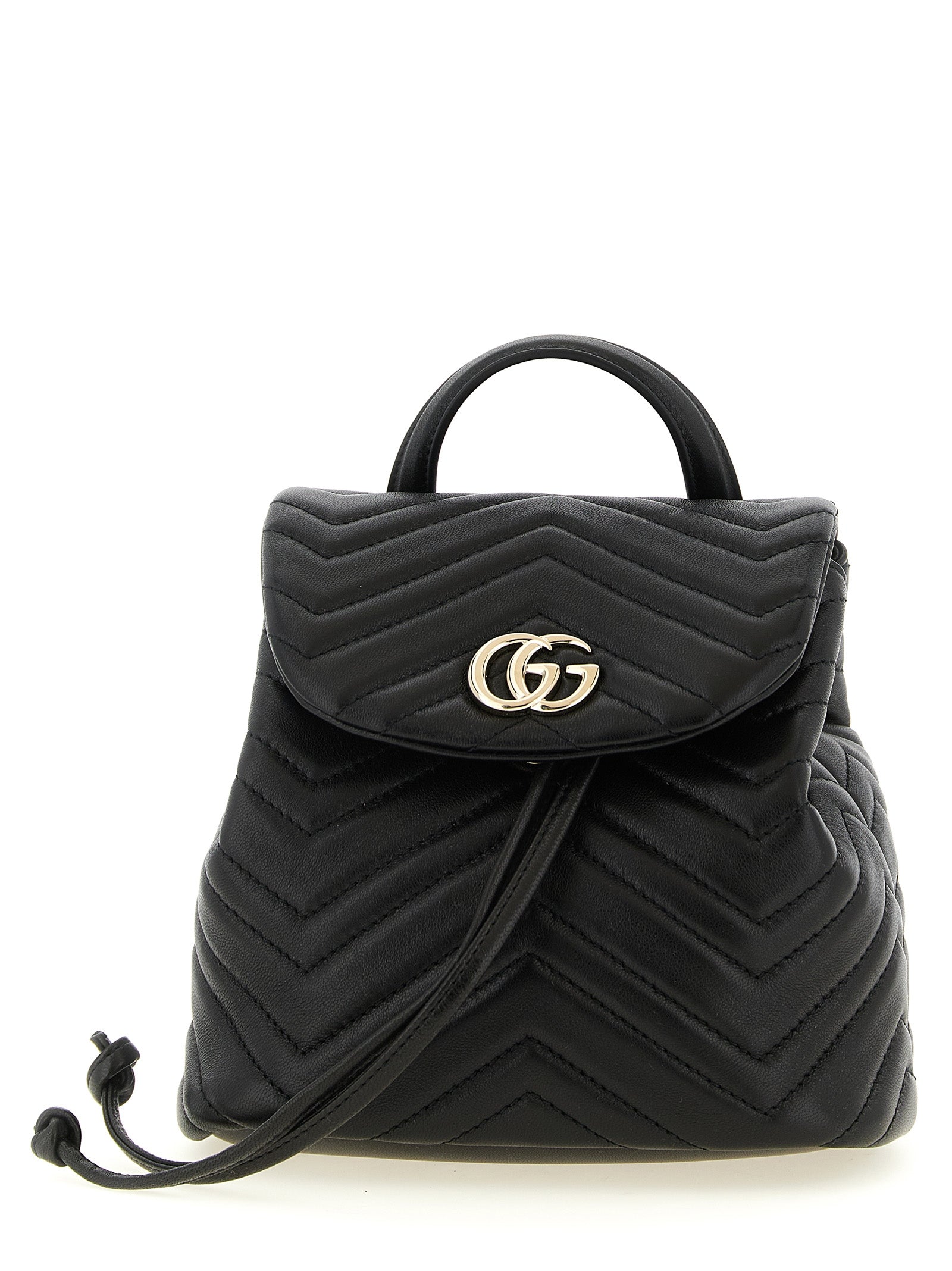 Gucci Black GG Marmont Mini Lambskin Backpack