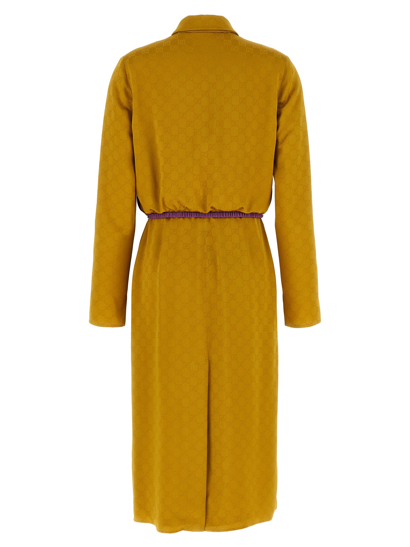 Gucci Yellow Viscose Acetate Midi Dress