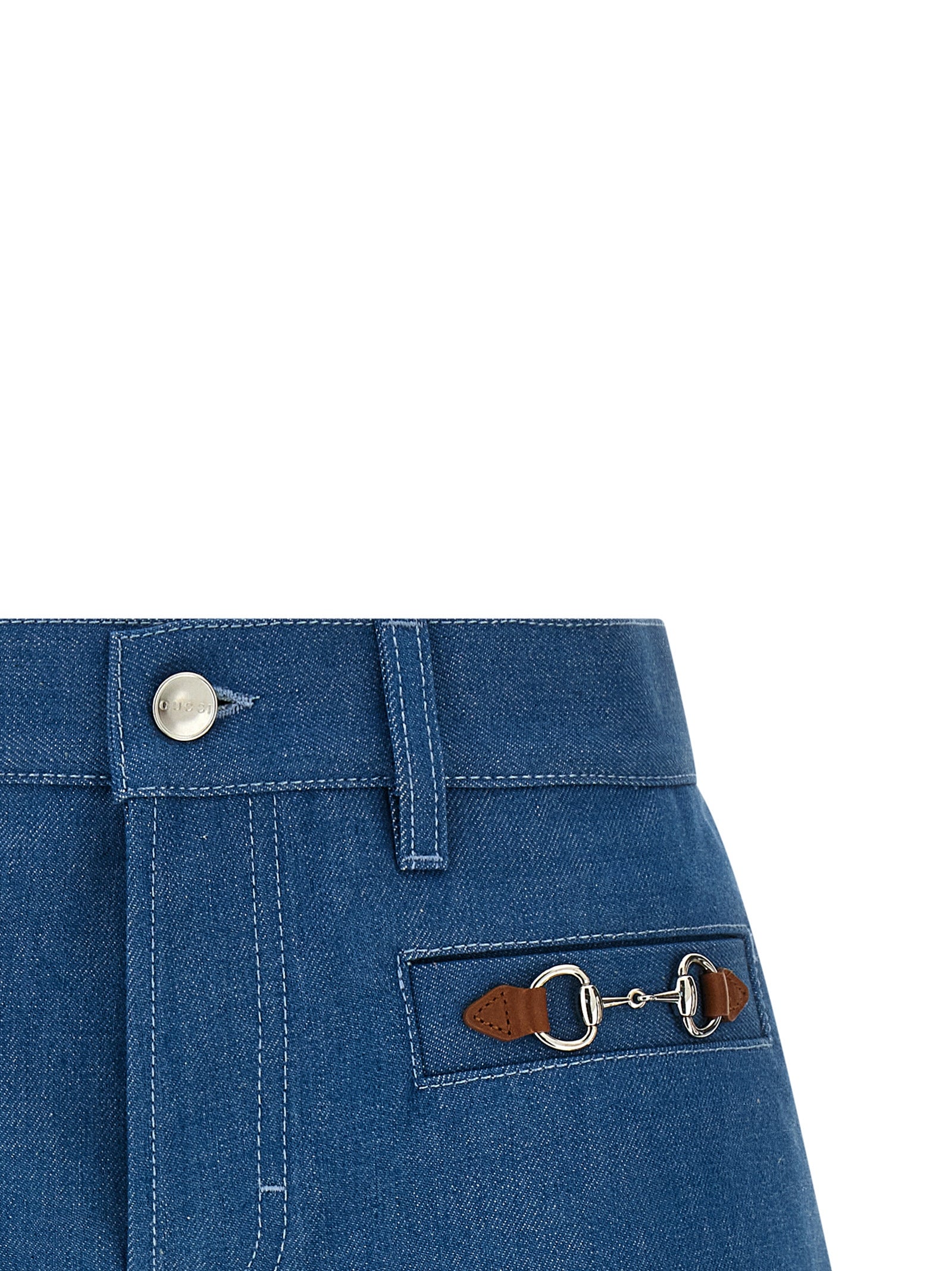 Gucci Blue Denim Cotton Bermuda Shorts