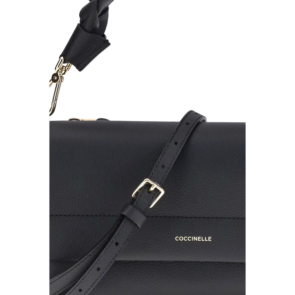 Sac à bandoulière Coccinelle en cuir de veau noir Bos Taurus