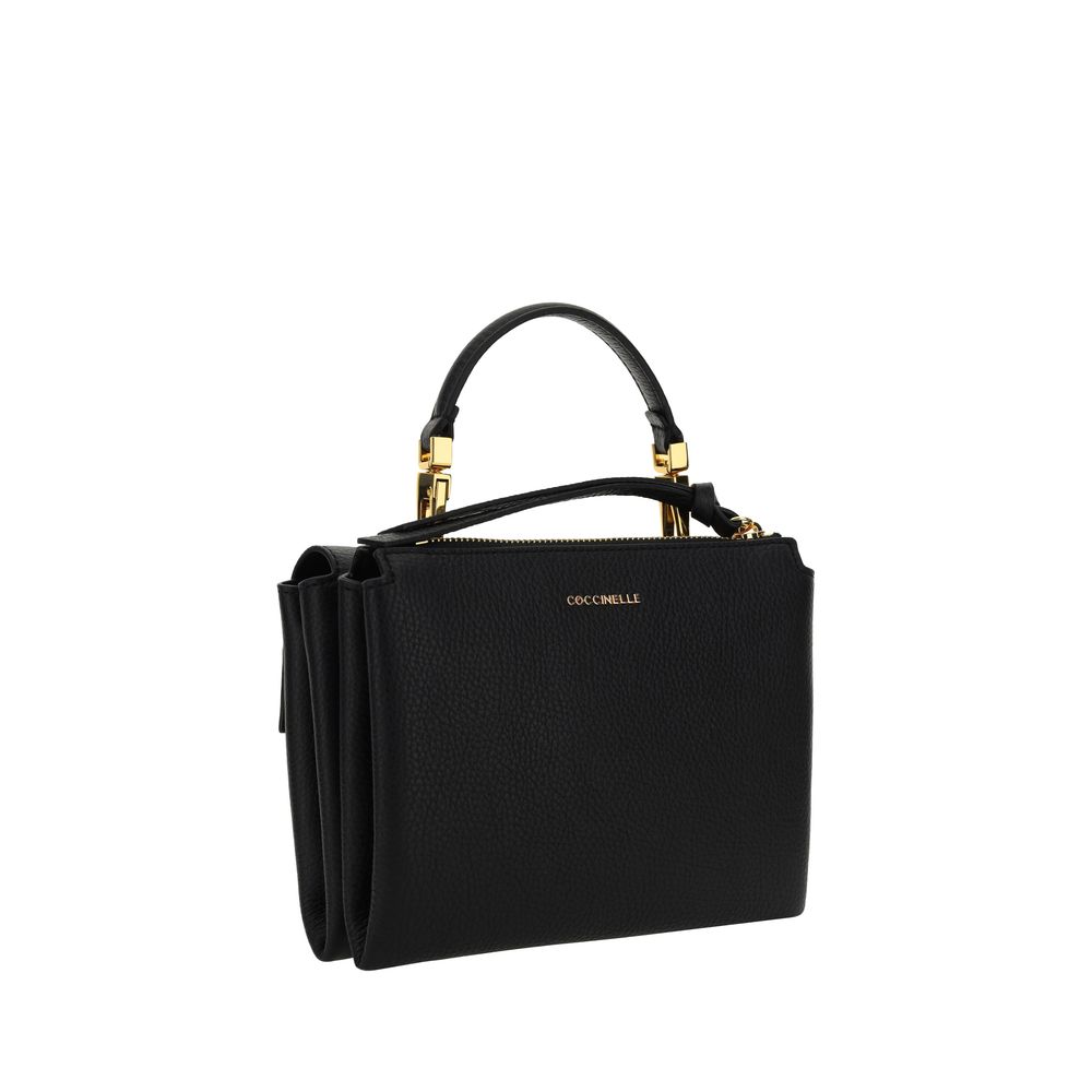 Sac à main Coccinelle en cuir de veau noir Bos Taurus
