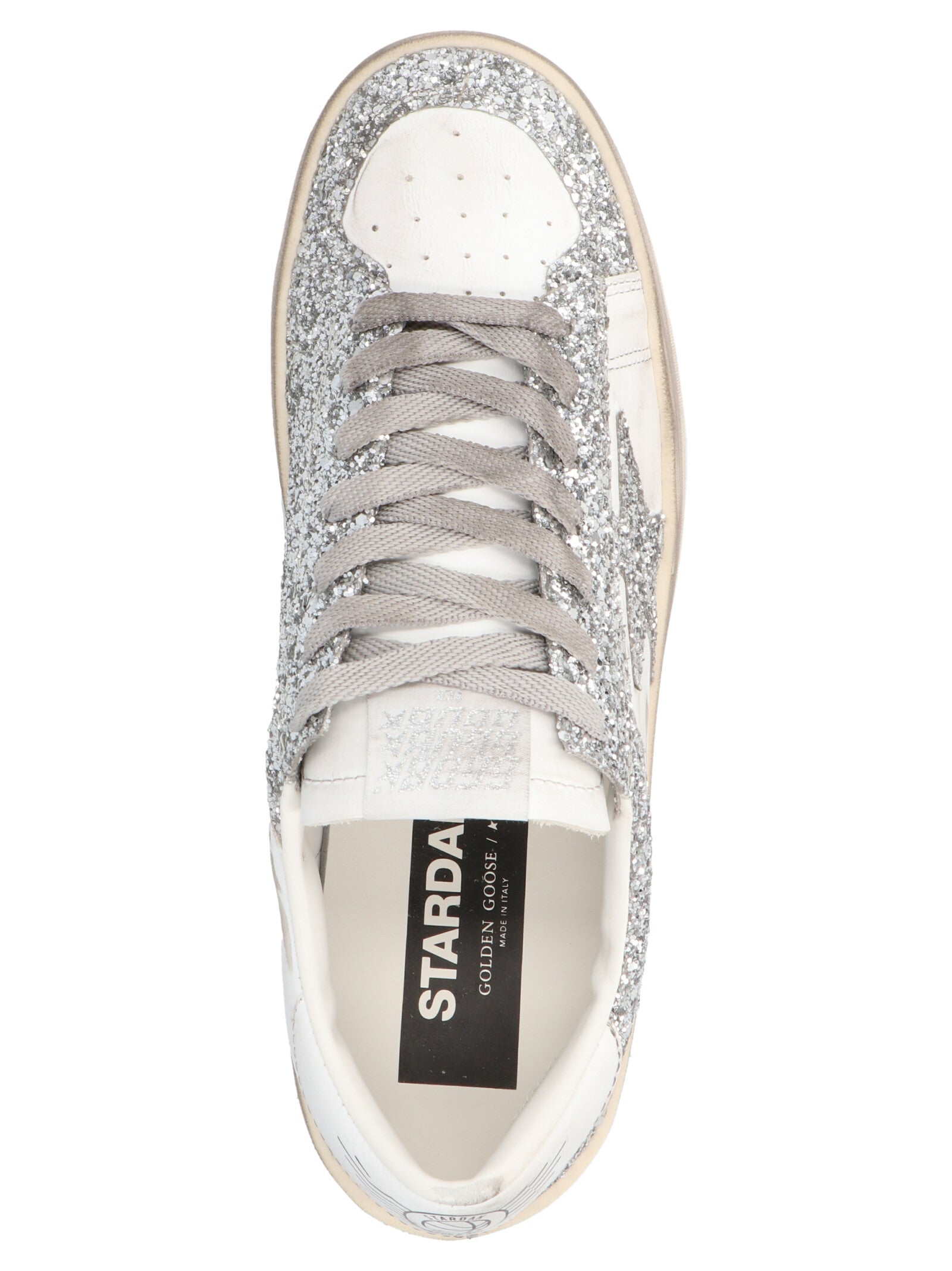 Golden Goose Silver Stardan Sneakers Leather Synthetic