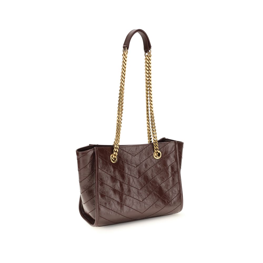 Saint Laurent Brown Calf Leather Shoulder Bag