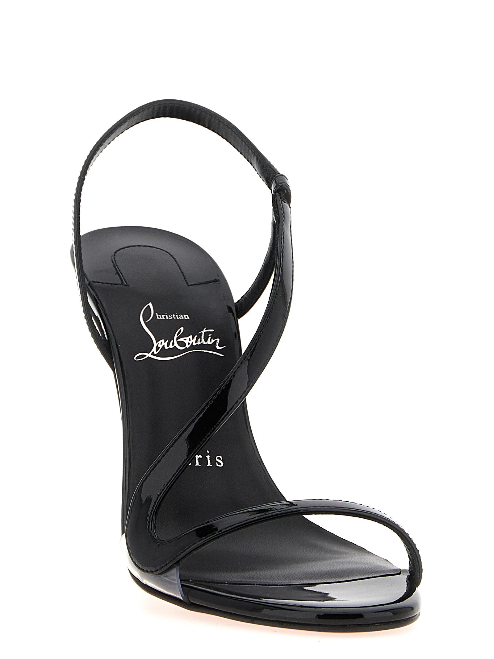Christian Louboutin Black Rosa Z Stiletto Heel Sandals Leather Synthetic