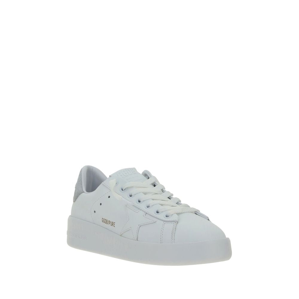 Golden Goose White Calf Leather Platform Sneakers