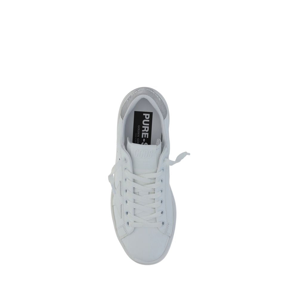 Golden Goose White Calf Leather Platform Sneakers