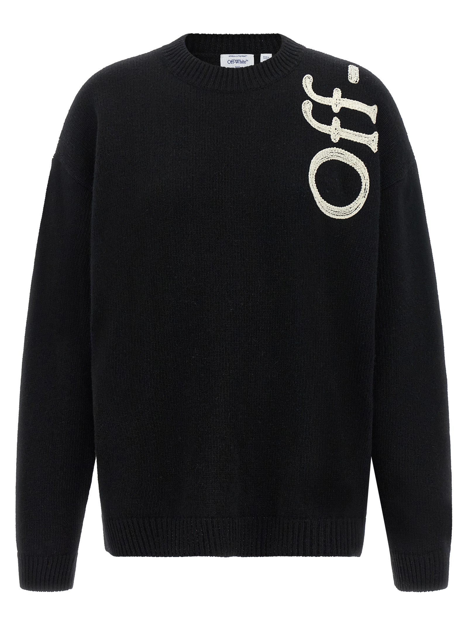 Off-White White Black Wool Cardigan