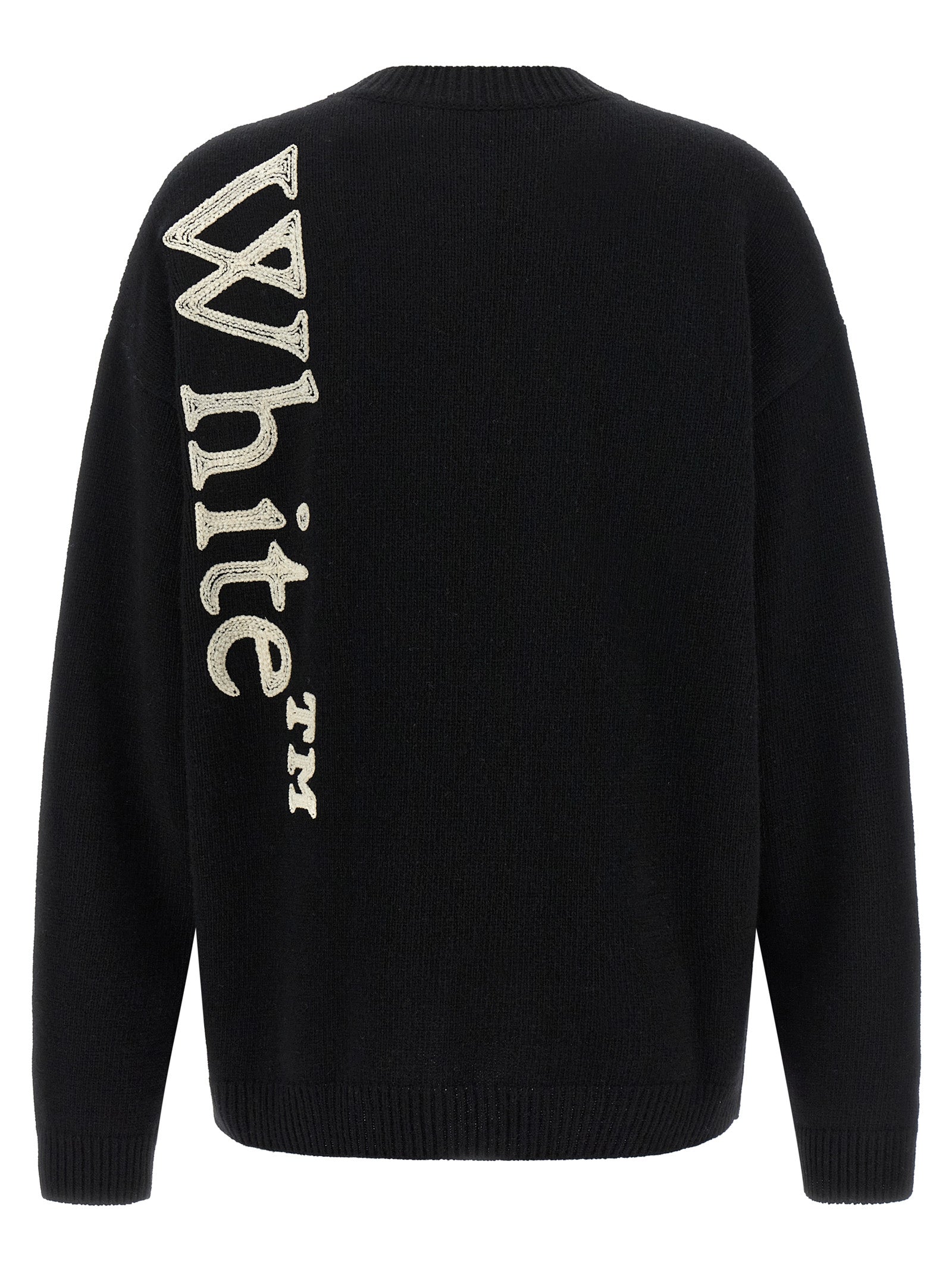 Off-White White Black Wool Cardigan