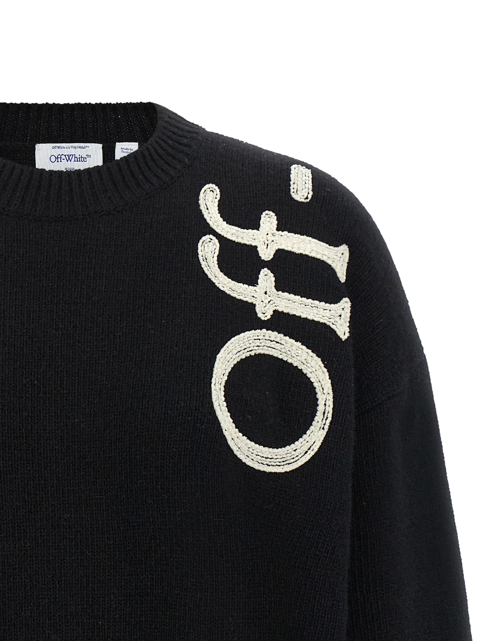 Off-White White Black Wool Cardigan