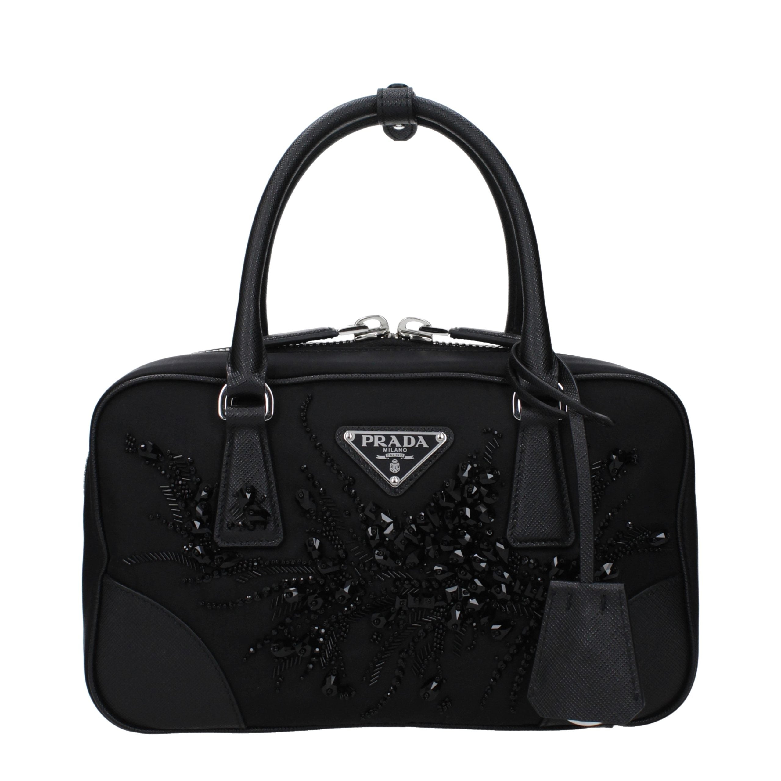 Sac à main Prada en tissu noir