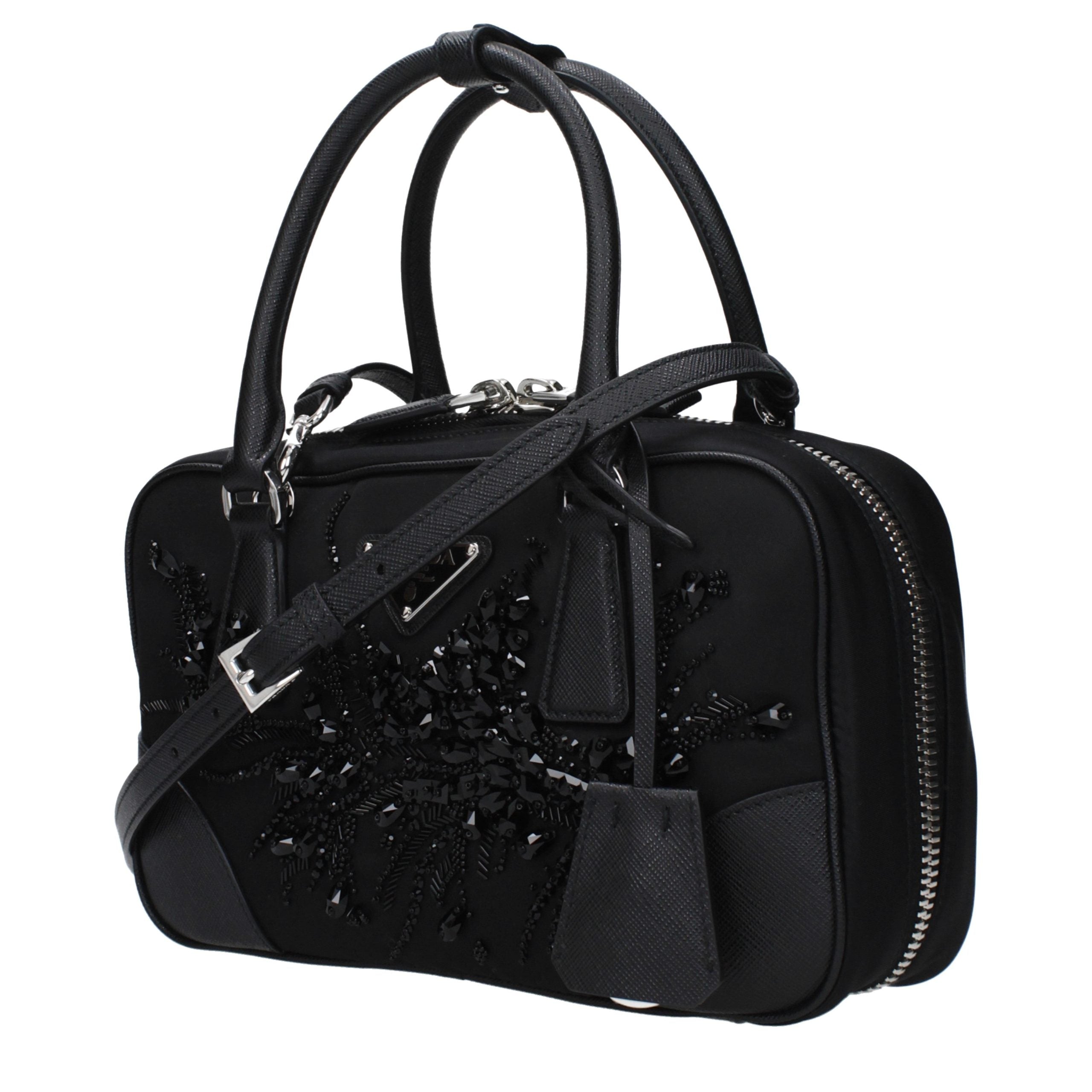 Sac à main Prada en tissu noir