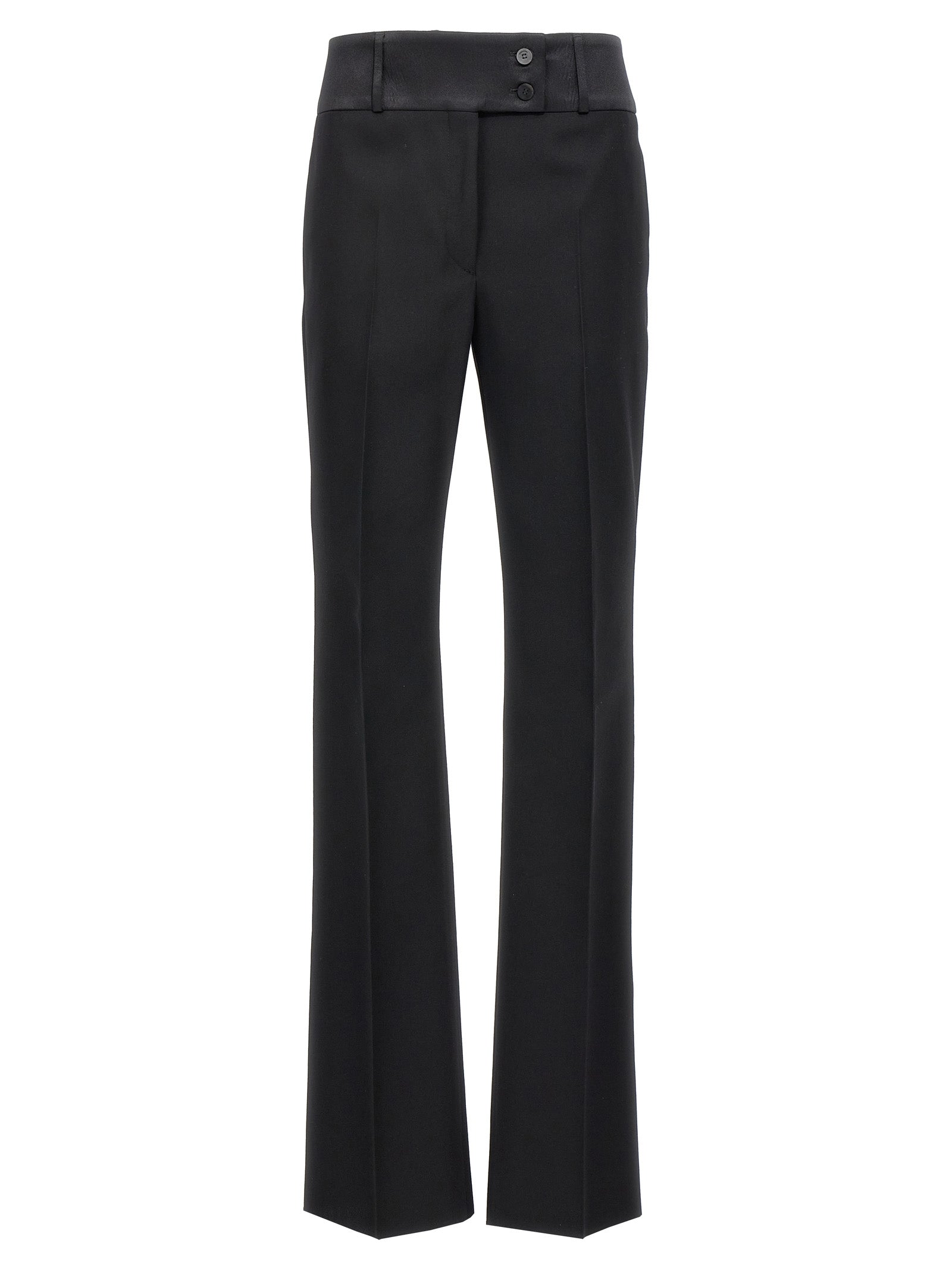 Ferragamo Black Virgin Wool Tuxedo Pants
