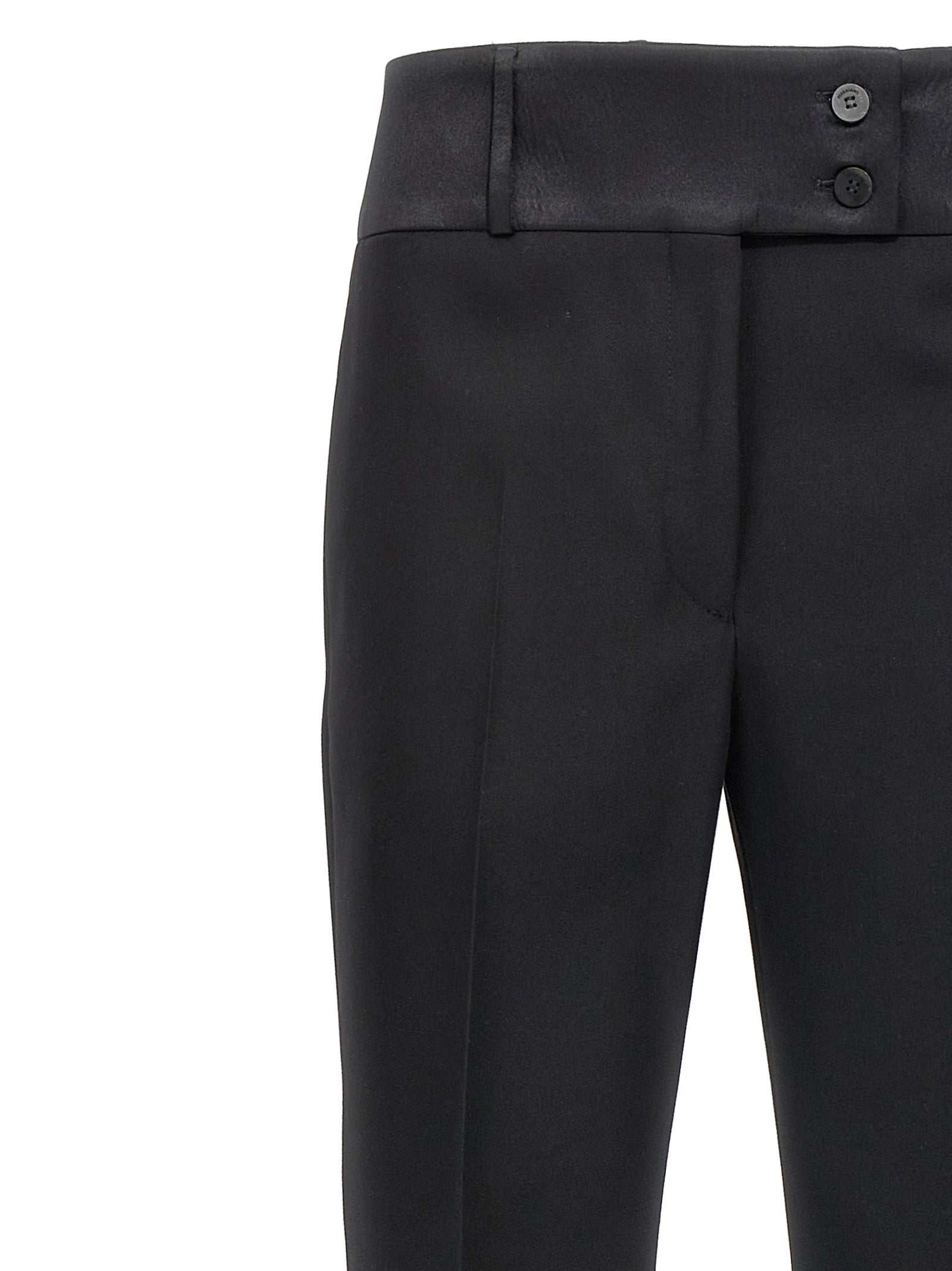 Ferragamo Black Virgin Wool Tuxedo Pants