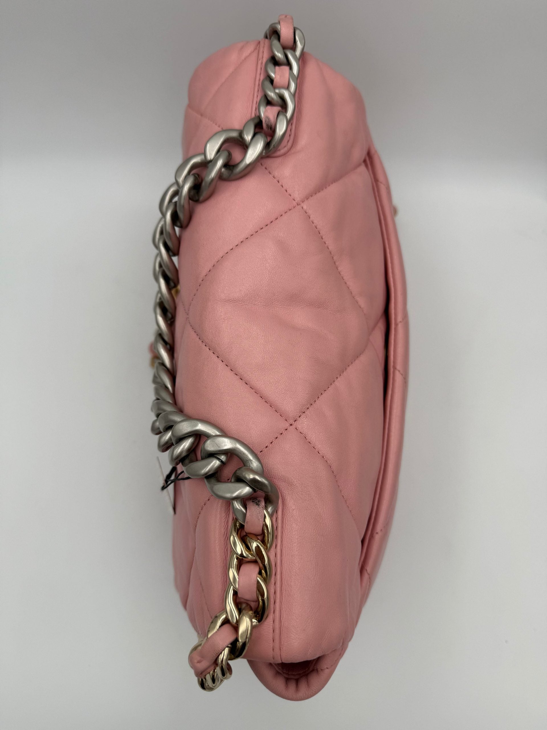 CHANEL Pink 19 Medium Leather Handbag