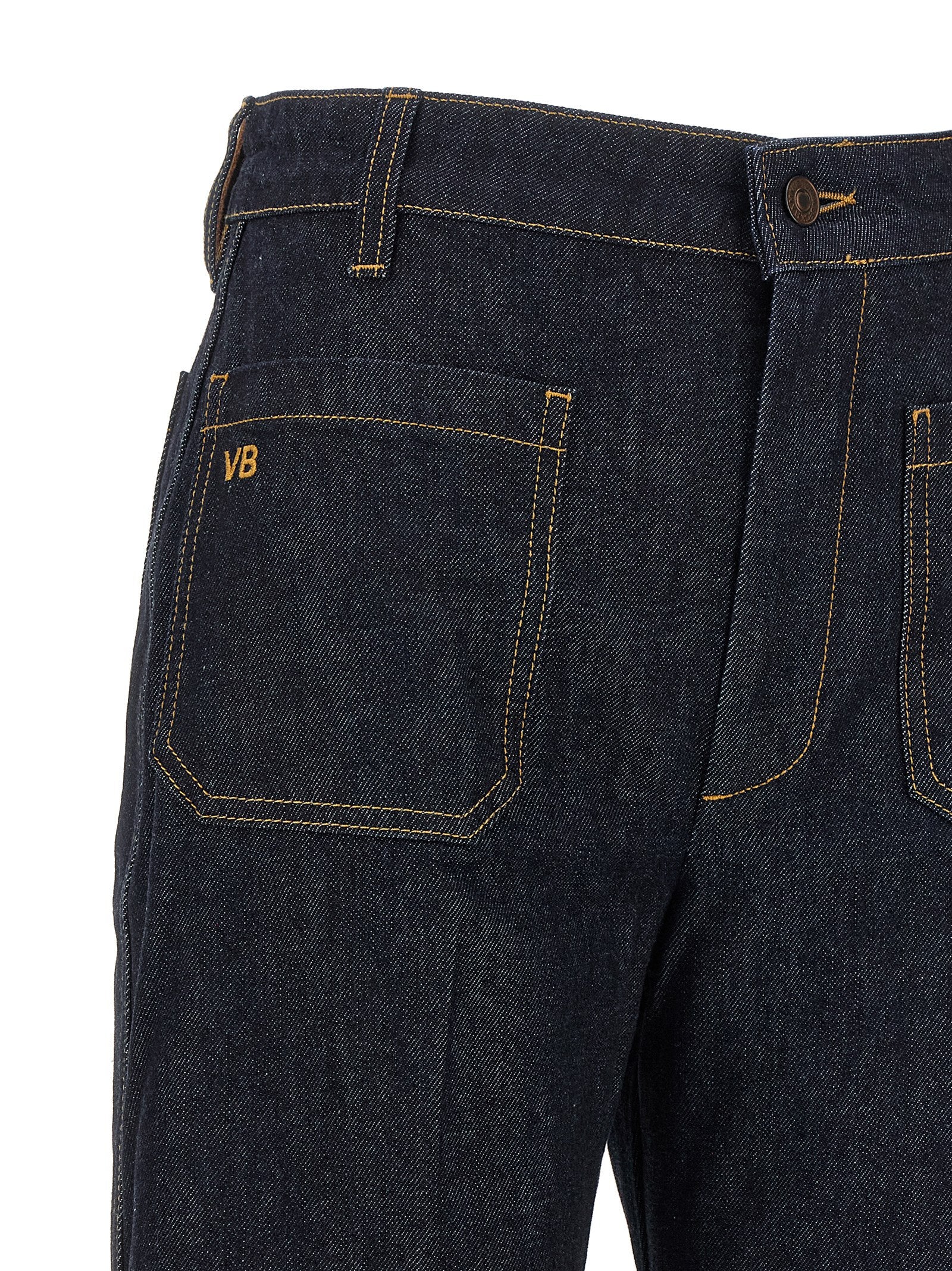 Victoria Beckham Blue Alina Cotton Flared Jeans