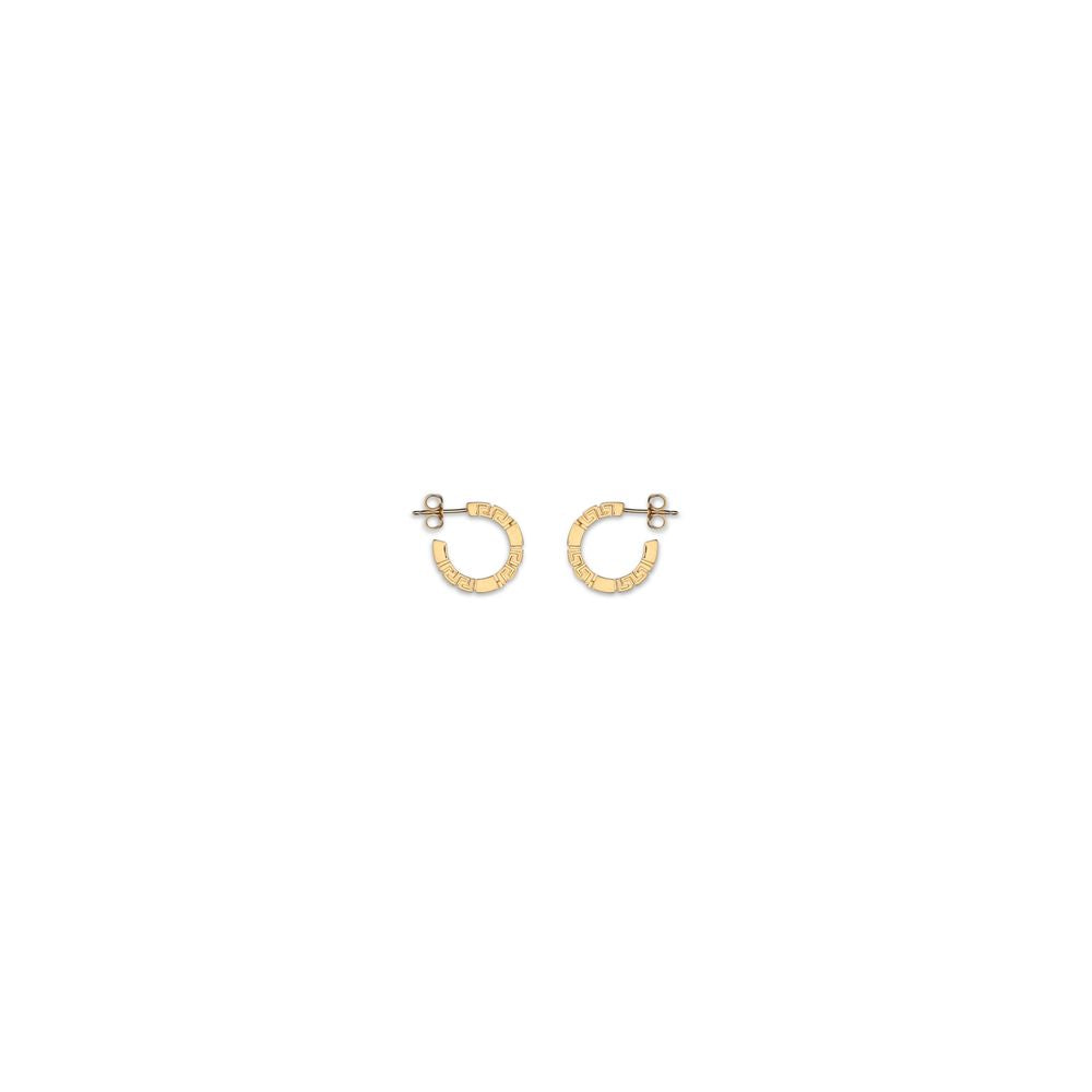 Versace Gold Greca Brass Hoop Earrings