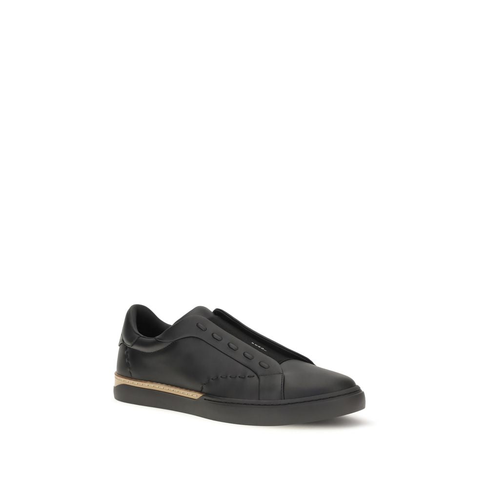 Fendi Black Calf Leather Sneakers