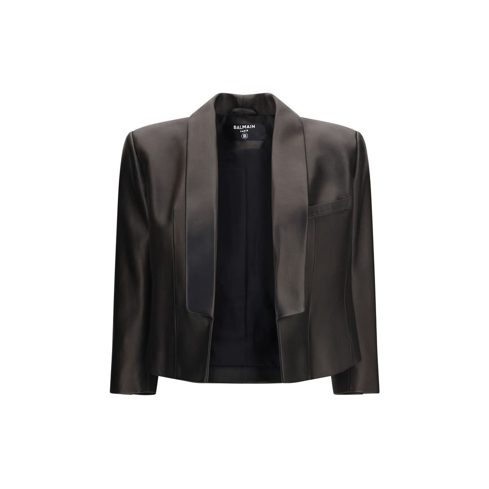 Balmain Black Spencer Lambskin Leather Jacket
