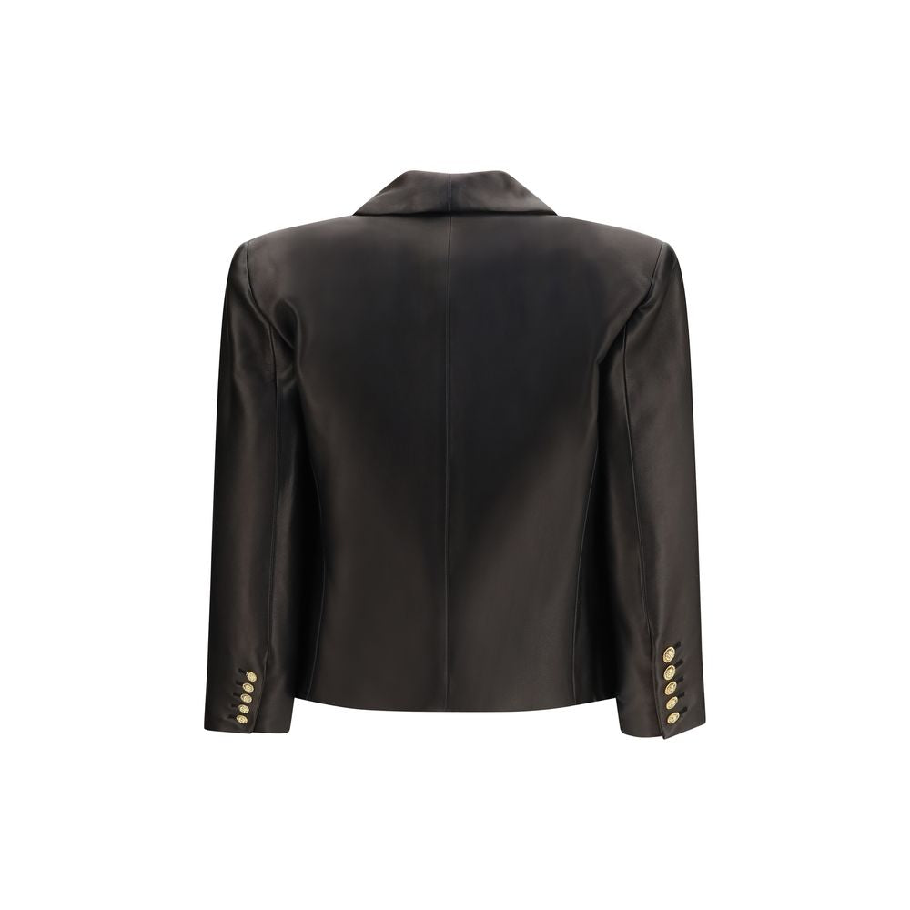 Balmain Black Spencer Lambskin Leather Jacket