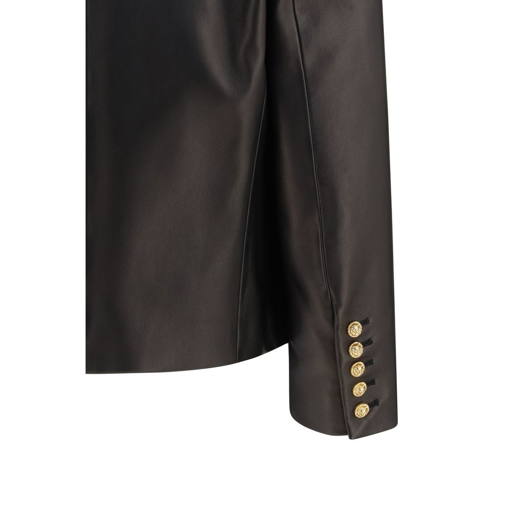 Balmain Black Spencer Lambskin Leather Jacket