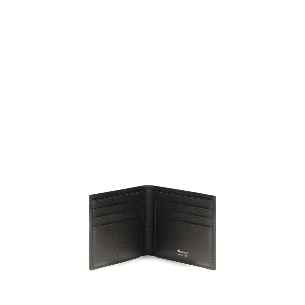 Portefeuille Ferragamo en cuir de veau noir Bos Taurus
