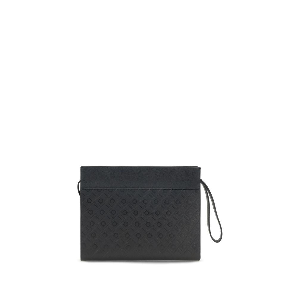 Ferragamo Handtasche aus schwarzem Kalbsleder Bos Taurus