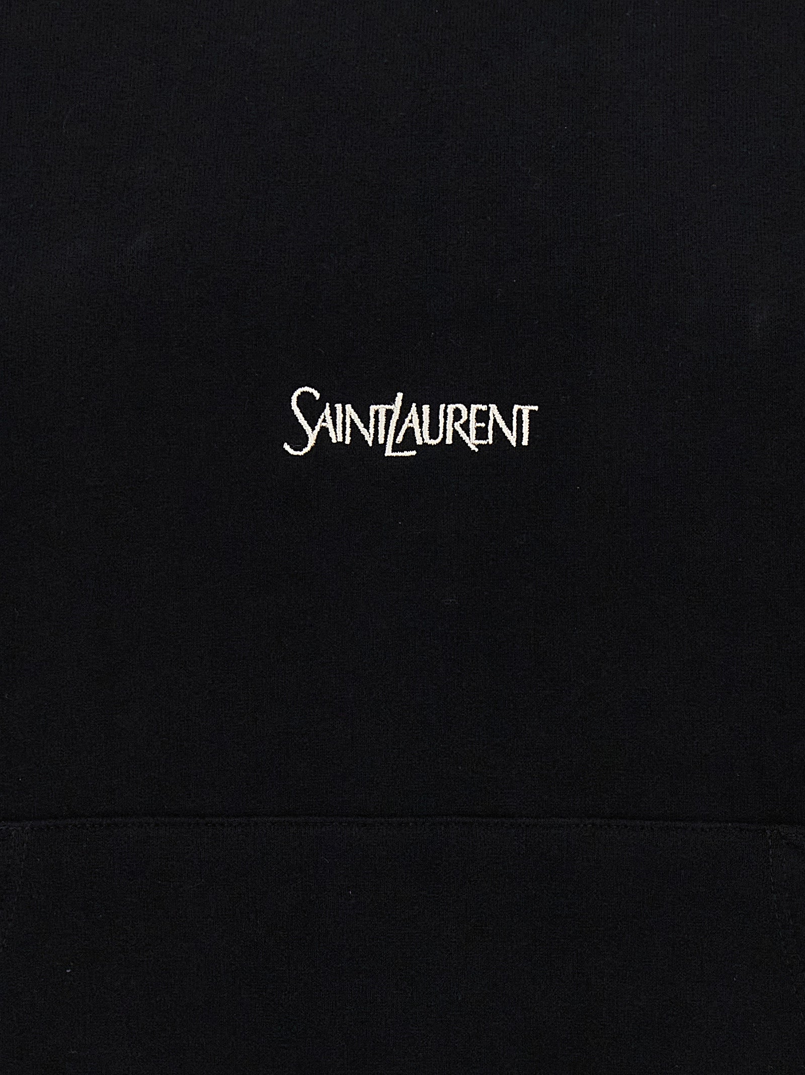 Saint Laurent White Black Cotton Sweatshirt