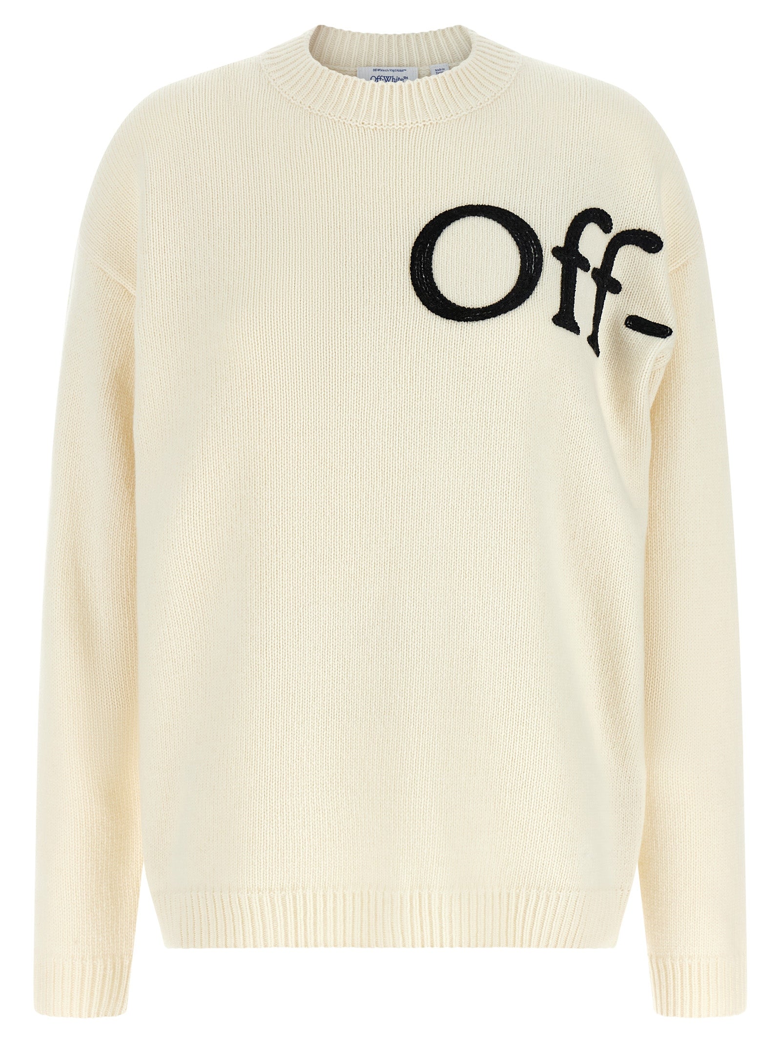 Off-White White Black Wool Nylon Cardigan