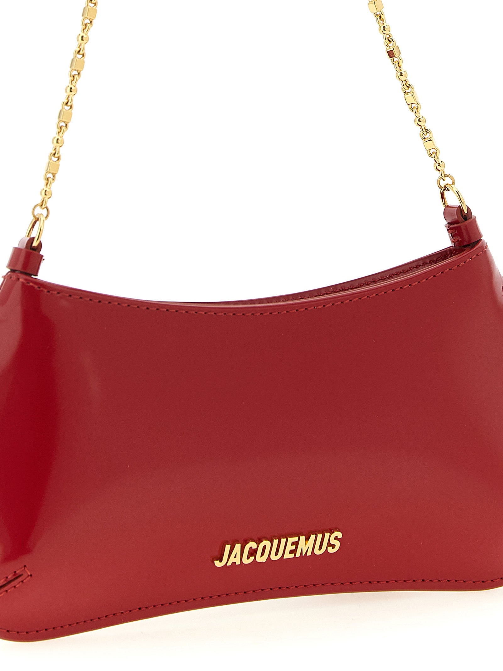 Jacquemus Red Le Petit Bisou Chaîne Shoulder Bag Calf Leather