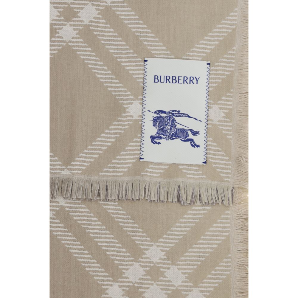 Burberry Schal aus beigefarbener Wolle
