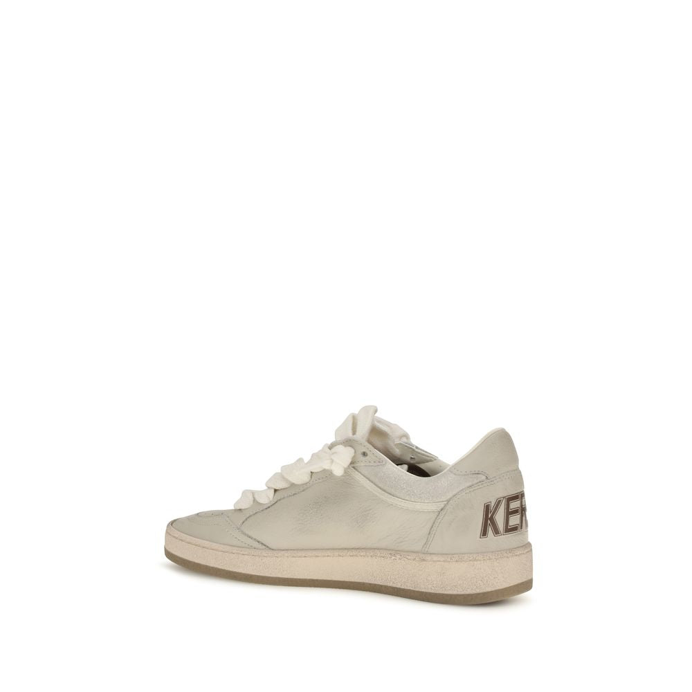 Golden Goose Beige Calf Leather Low Top Sneakers