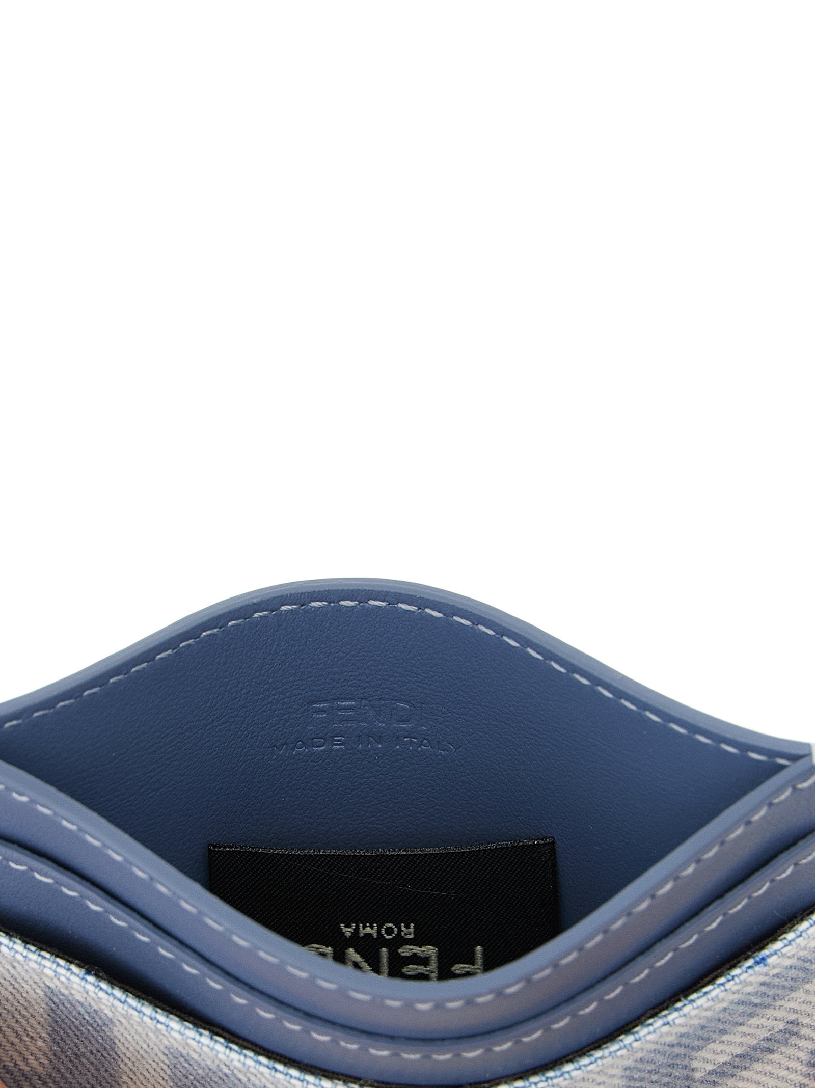 Fendi Blue Baguette Cotton Cardholder