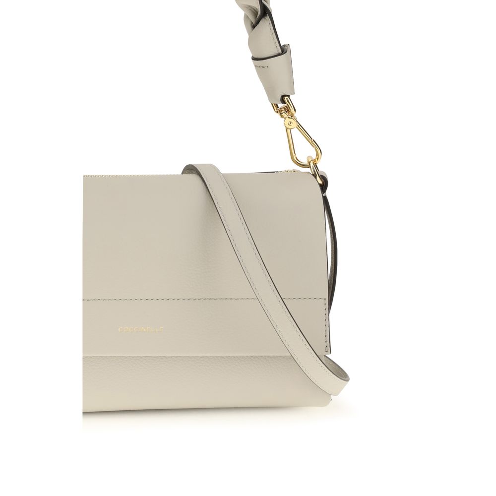 Coccinelle Schultertasche aus beigem Kalbsleder (Bos Taurus)