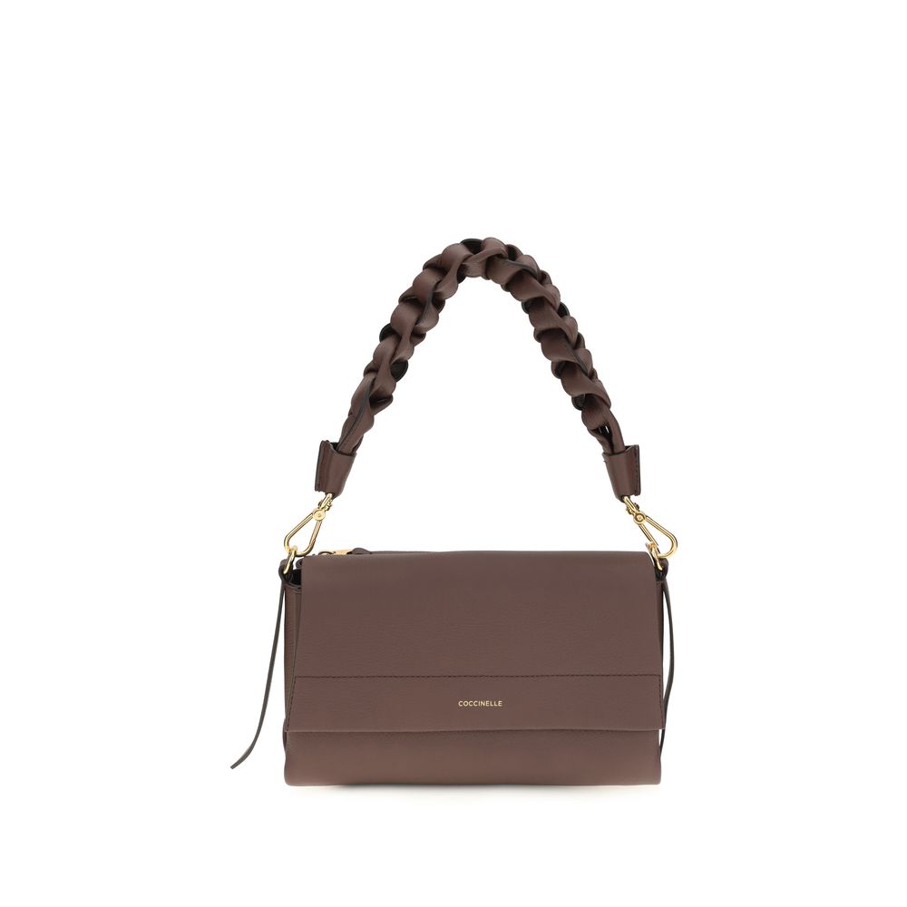 Sac porté épaule Coccinelle en cuir de veau marron Bos Taurus