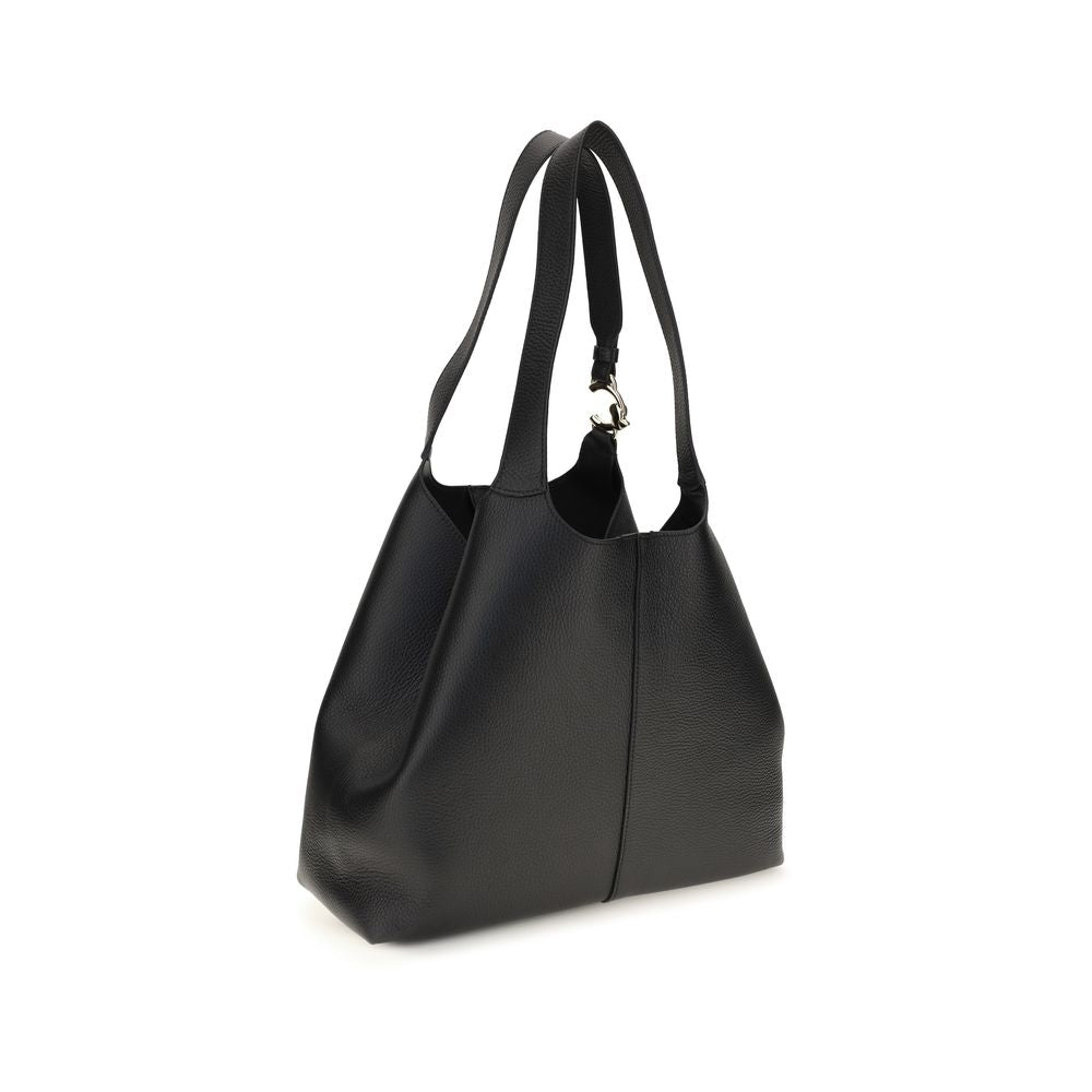 Coccinelle Schultertasche aus schwarzem Kalbsleder Bos Taurus