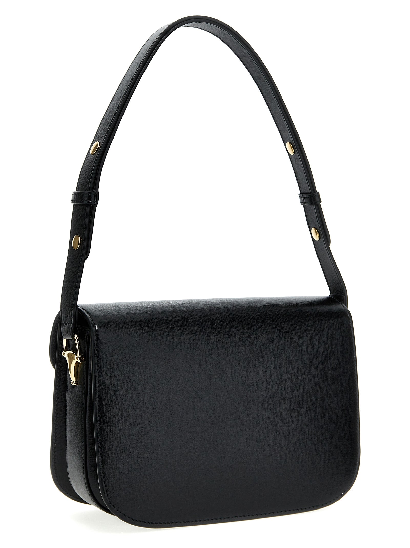 Sac à bandoulière en cuir noir Gucci