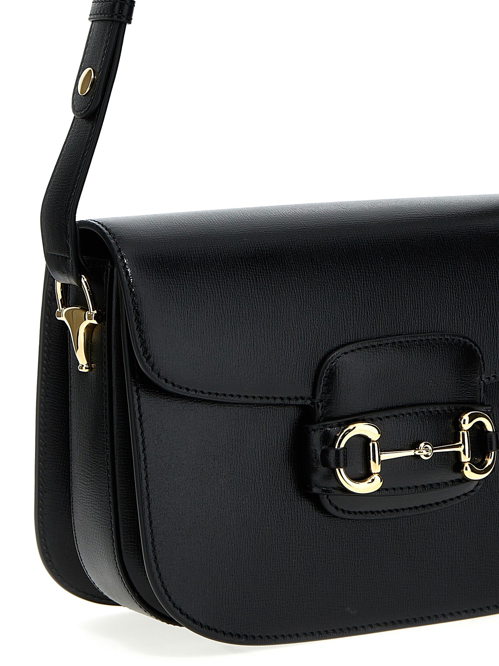 Sac à bandoulière en cuir noir Gucci