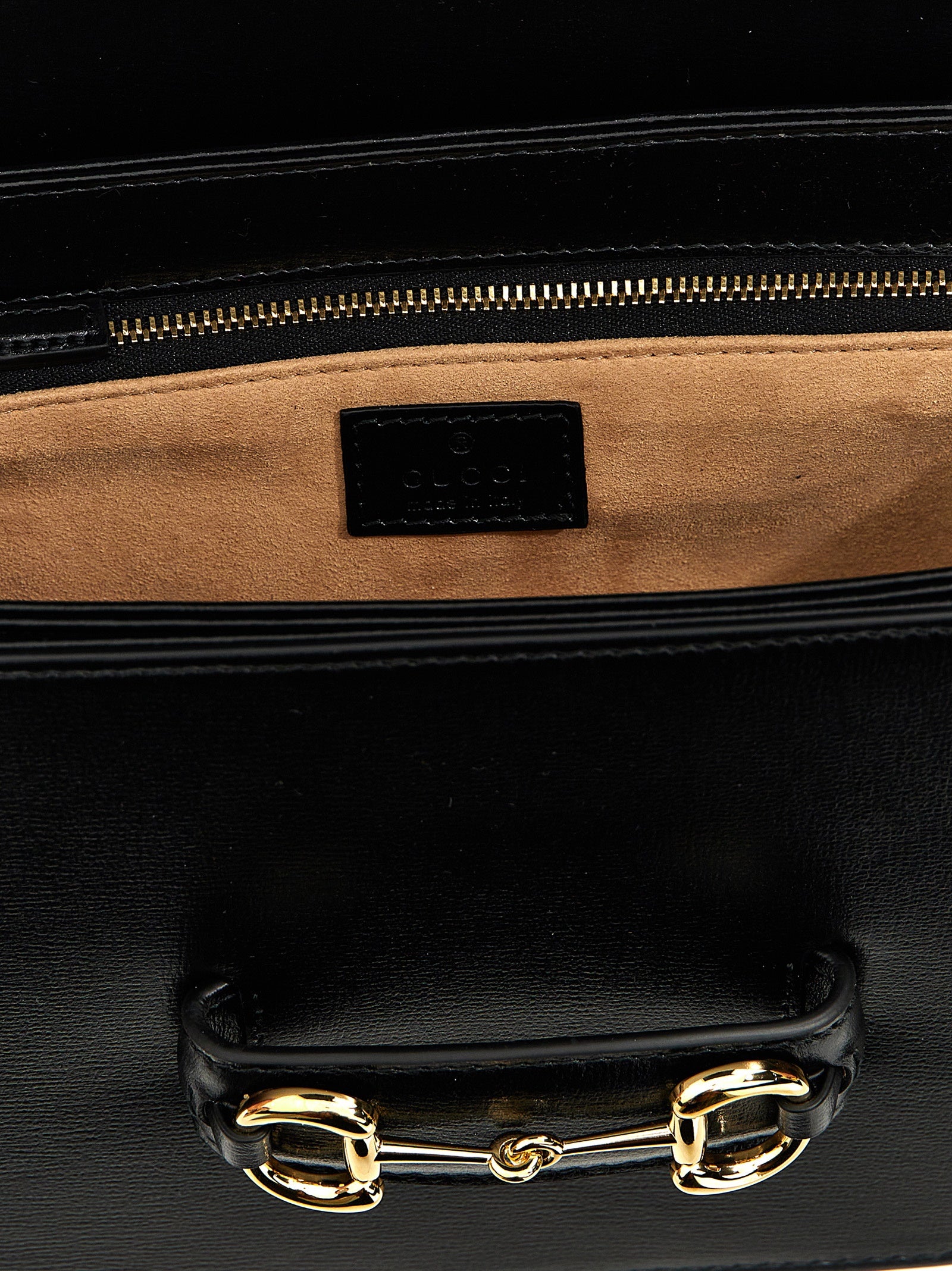 Sac à bandoulière en cuir noir Gucci