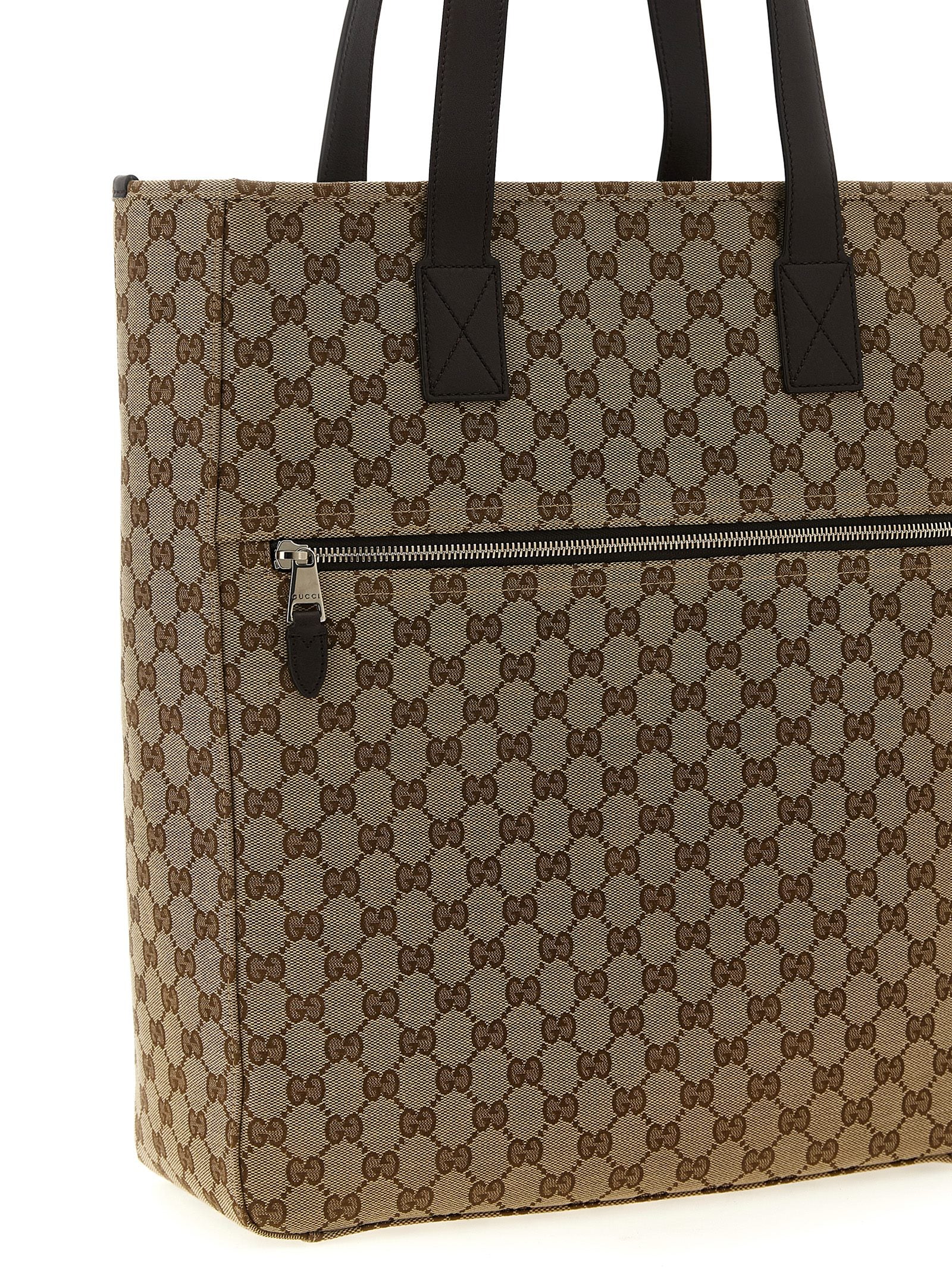 Gucci Brown Nylon Cotton Shoulder Bag