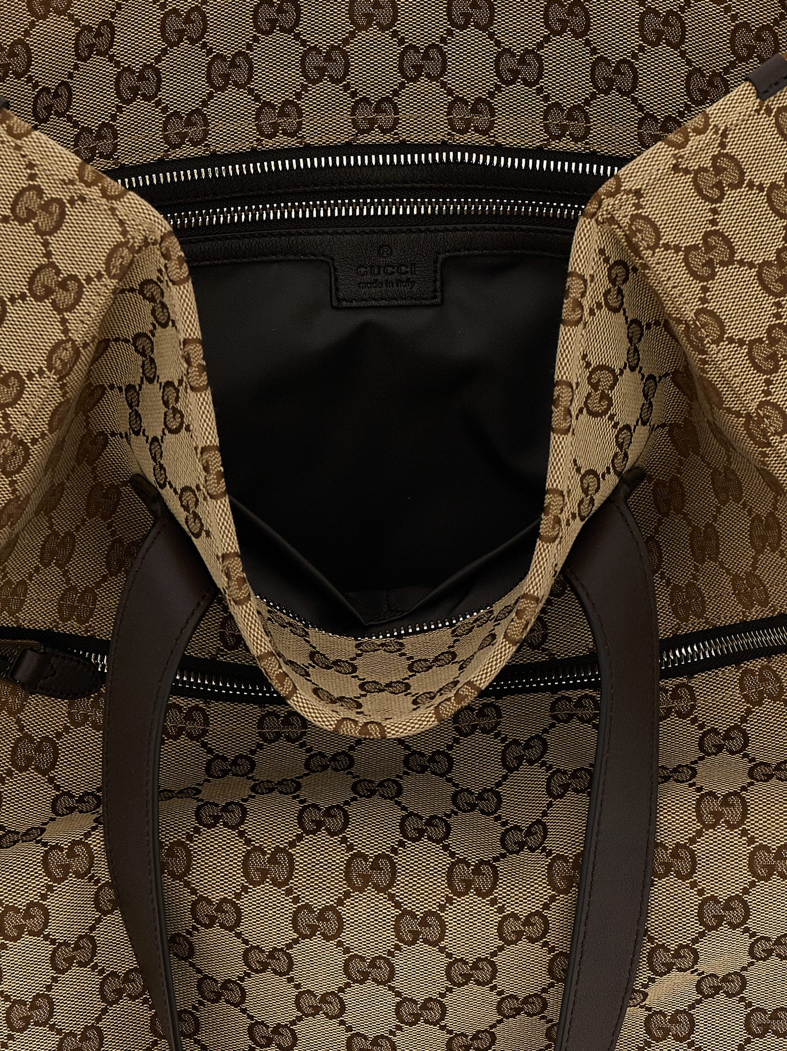 Gucci Brown Nylon Cotton Shoulder Bag