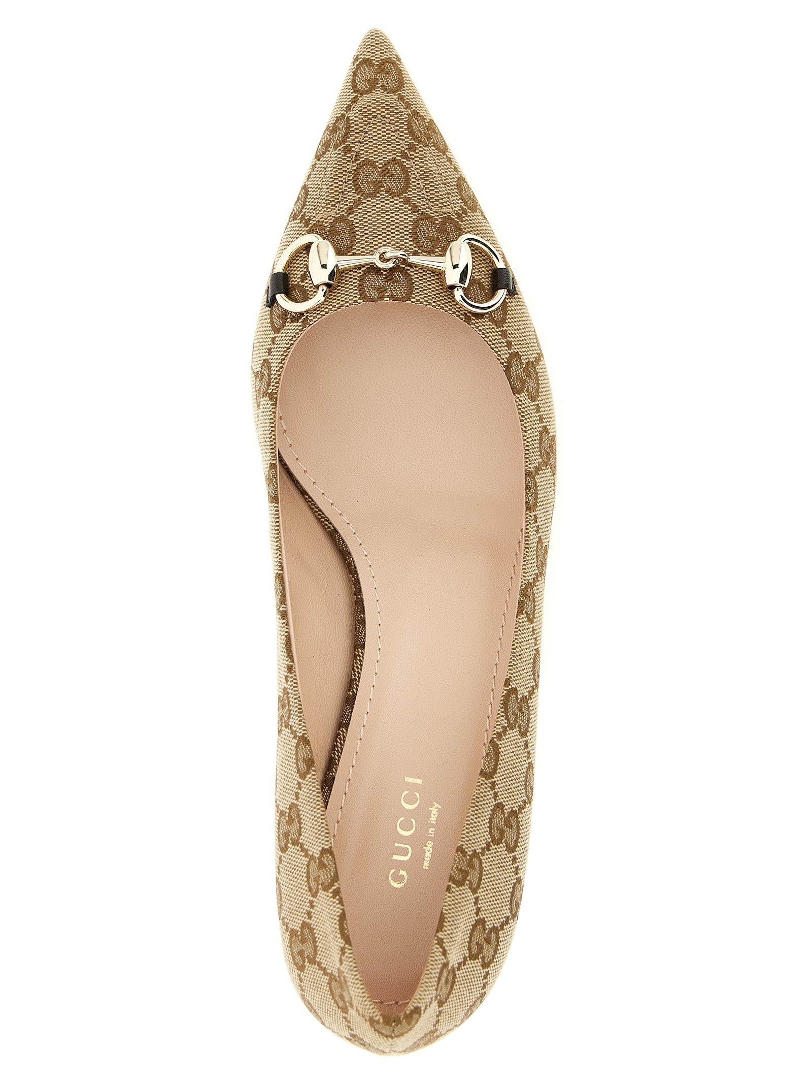 Gucci Beige GG Fabric Mid Heel Pumps Nylon Cotton Polyester