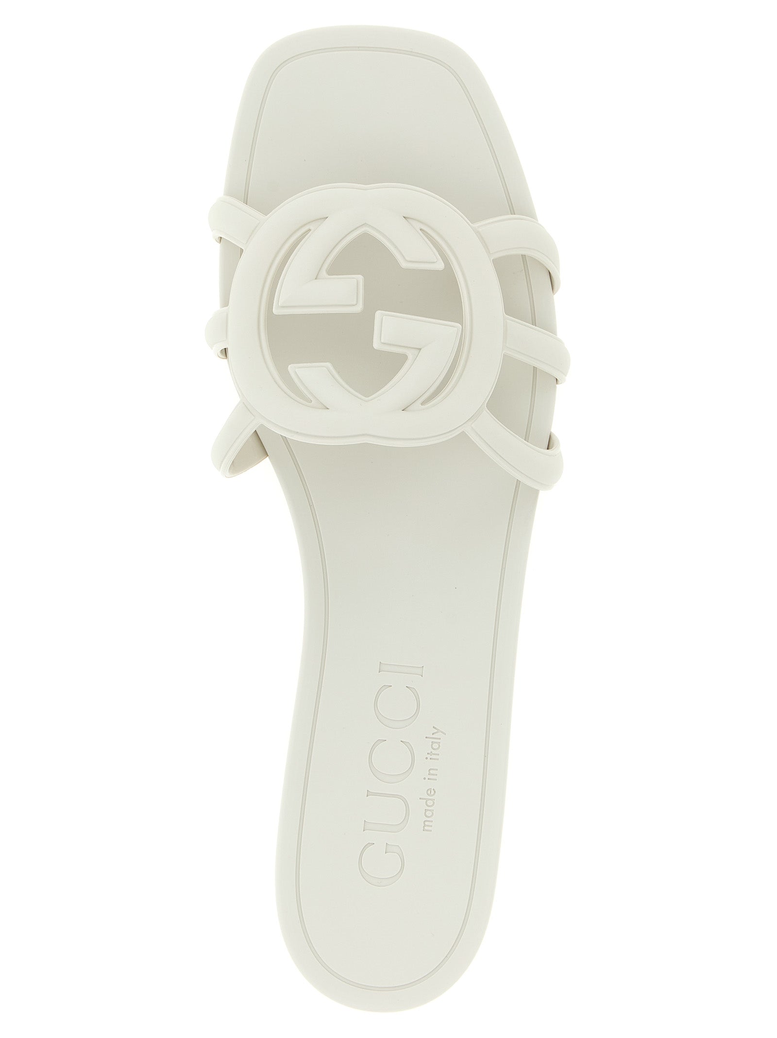 Gucci Gray Lido Rubber Sandals